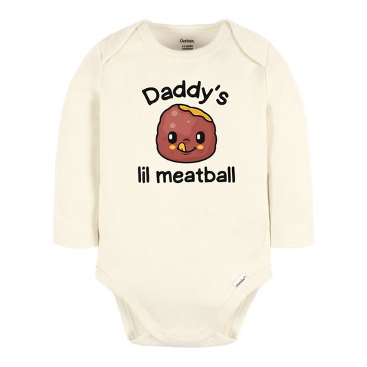 Personalized Baby Onesies® Funny Meatball Baby Bodysuit for Newborn Outfit for Baby Shower Gift Custom Baby Gift Father's Day Gift Ideas