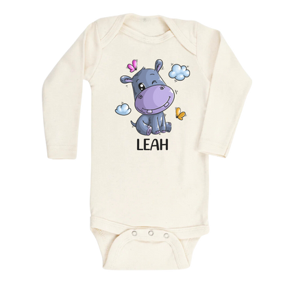 Personalized Baby Onesies® Hippo Baby Bodysuit for Newborn Outfit for Baby Shower Gift Ideas Custom Baby Gift