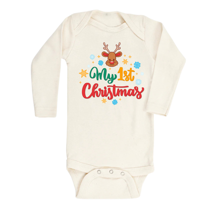 Cute Christmas Baby Onesie® My First Christmas Baby Natural Baby Clothes for Newborn Baby Announcement Christmas Gift