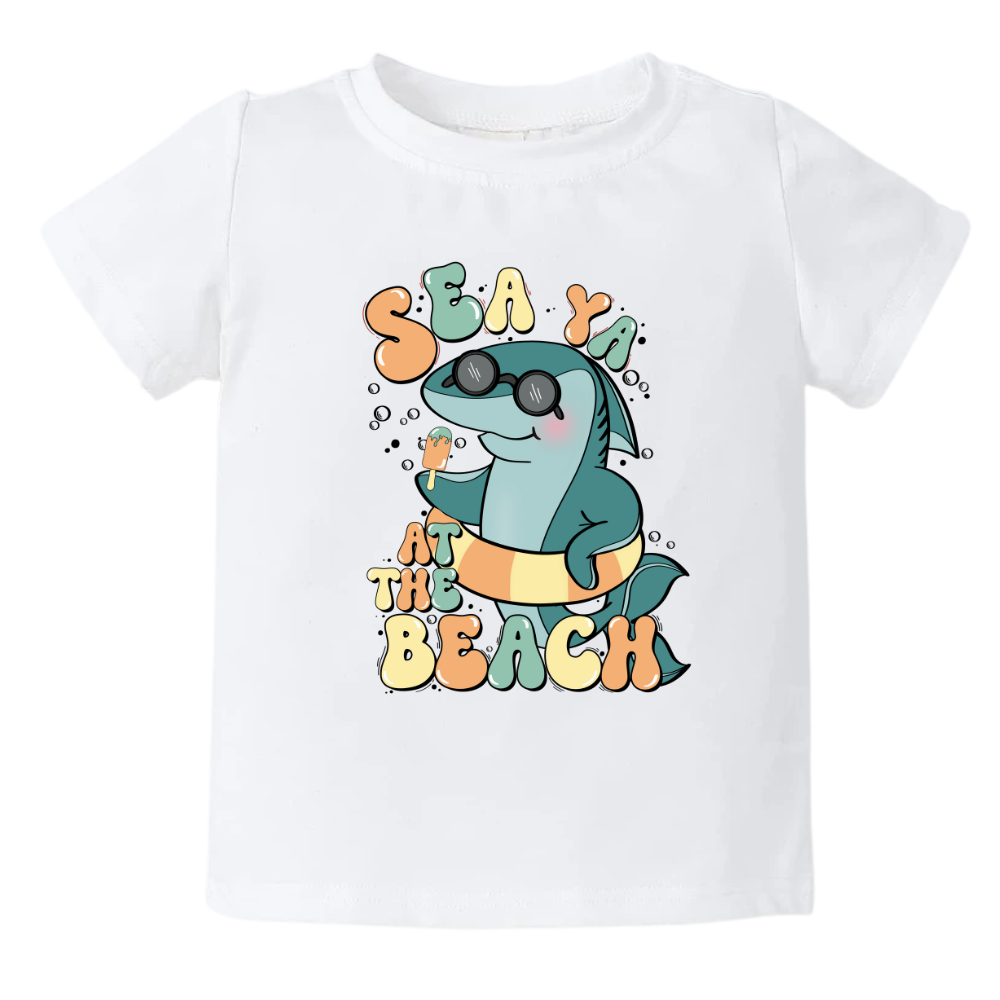 Children Tshirt Baby Onesie® Baby Shark See Ya At The Beach Bodysuit Baby Shower Gift