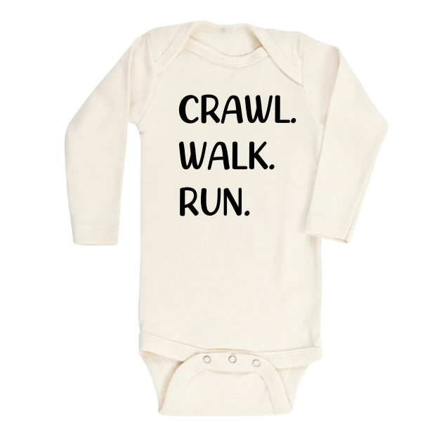 Cute Kids Tshirt Baby Onesies® Crawl Walk Run Baby Shower Gift Baby Announcement Ideas Newborn Gift