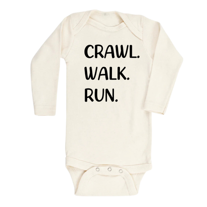 Cute Kids Tshirt Baby Onesies® Crawl Walk Run Baby Shower Gift Baby Announcement Ideas Newborn Gift