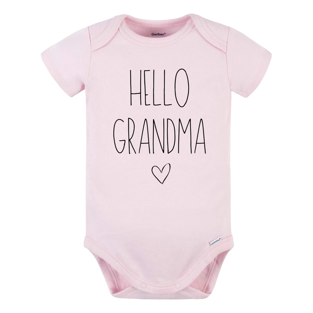 Baby Onesie® Hello Grandma Baby Clothing for Baby Shower Gift for Grandma