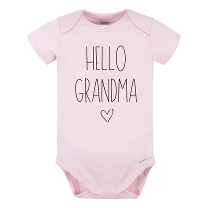 Baby Onesie® Hello Grandma Baby Clothing for Baby Shower Gift for Grandma