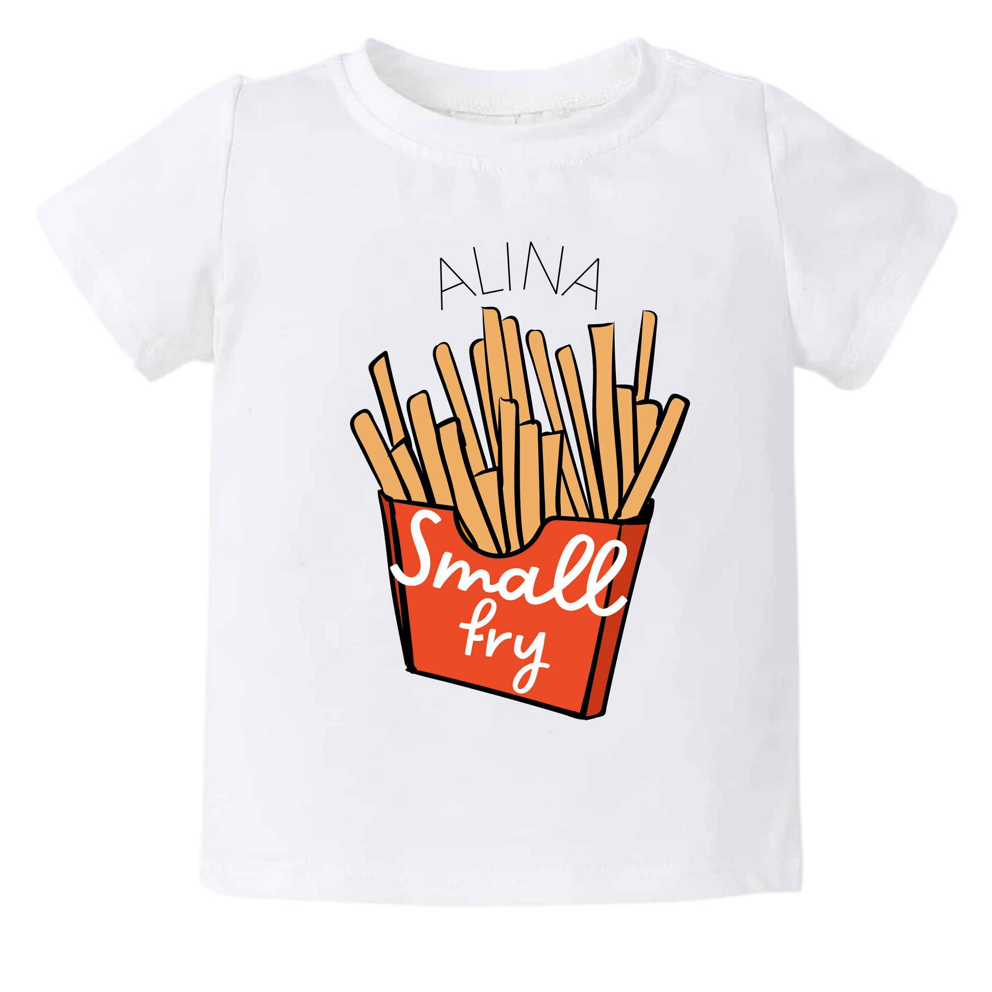 Cute French Fries Kid Tshirt - Small Fry Baby Onsie - Funny Baby Onesie - Newborn Gift - Custom Name