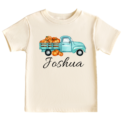 Custom Kid Tshirt - Fall Kid Outfit - Cute Baby onesie with custom name - Personalized gift for baby - pumpkin baby - fall baby clothes - pumpkin patch baby - pumpkin truck