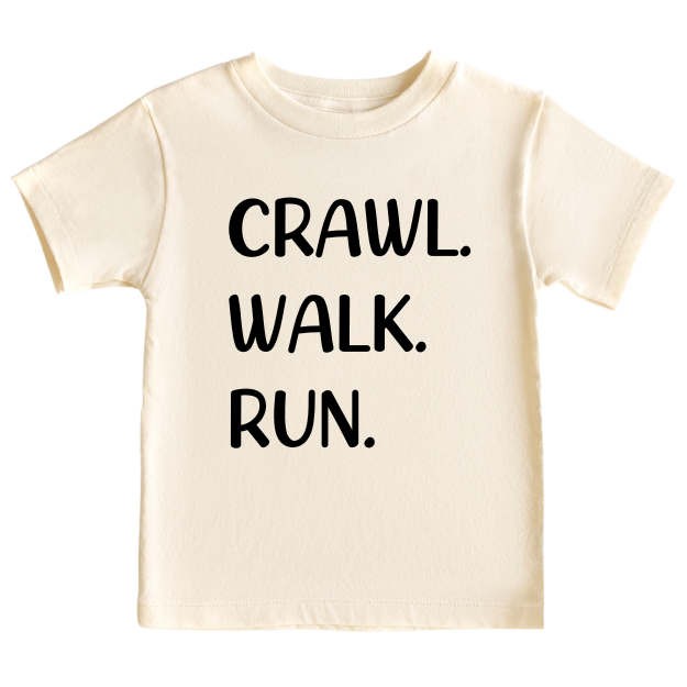 Cute Kids Tshirt Baby Onesies® Crawl Walk Run Baby Shower Gift Baby Announcement Ideas Newborn Gift