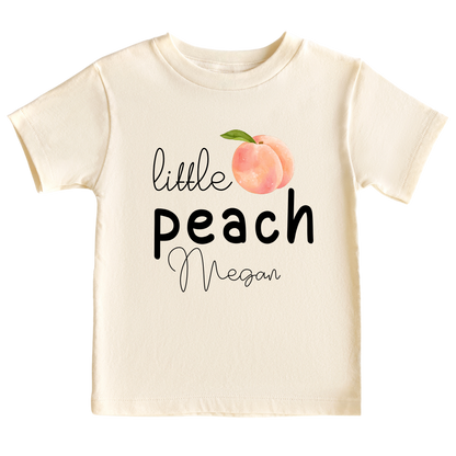 Cute Peach Kid Tshirt - Peach Girl Shirt - Peach Girls Tshirt - Custom Name Kid Tshirt - Personalized Name Baby Outfit 