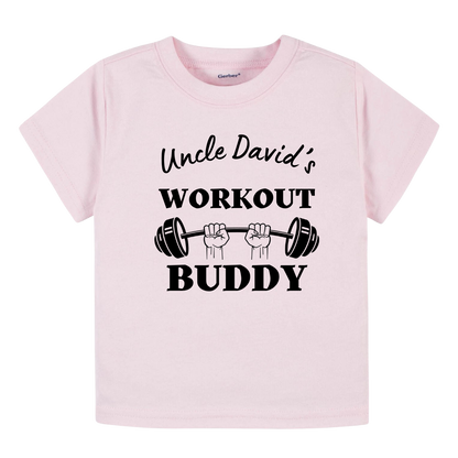 Personalized Outfit Uncle's Workout Buddy Custom Name Baby Onesie® Newborn Outfit I love my uncle