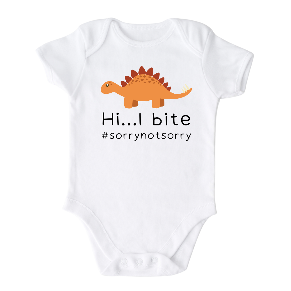 Baby Onesie® Hi I Bite Dinosaur Infant Clothing for Baby Shower Gift