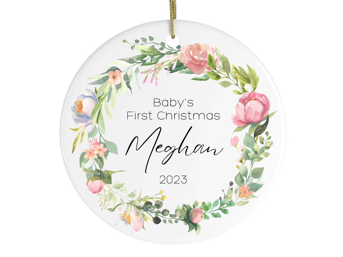 baby first Christmas ornament personalized name newborn gift for baby announcement 