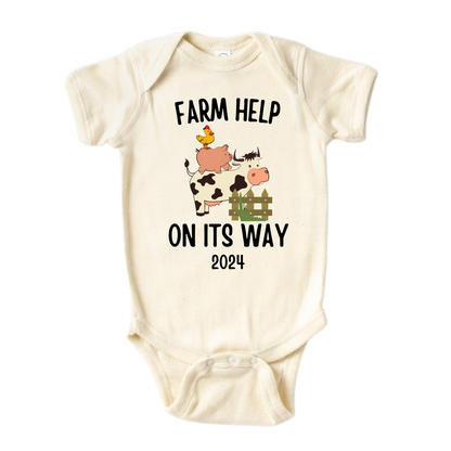 Baby Onesie - Pregnancy Announcement - Pregnancy Reveal - Farm Baby