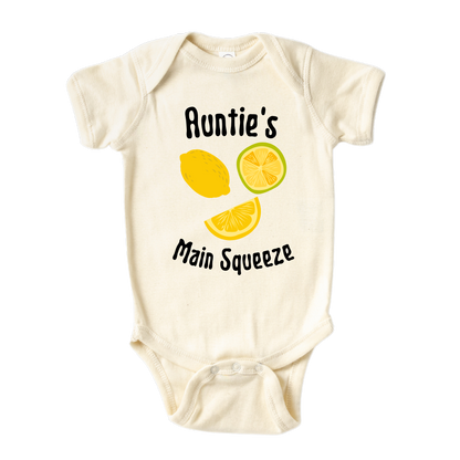 Cute Baby Onesie® Auntie's Main Squeeze Shirt Custom Baby Announcement Gift for Aunt