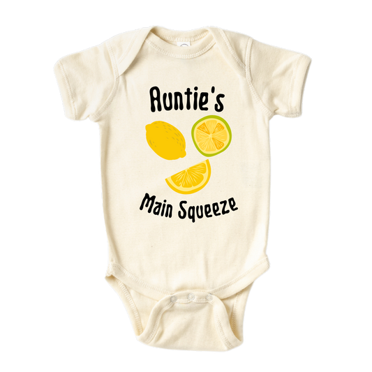 Cute Baby Onesie® Auntie's Main Squeeze Shirt Custom Baby Announcement Gift for Aunt