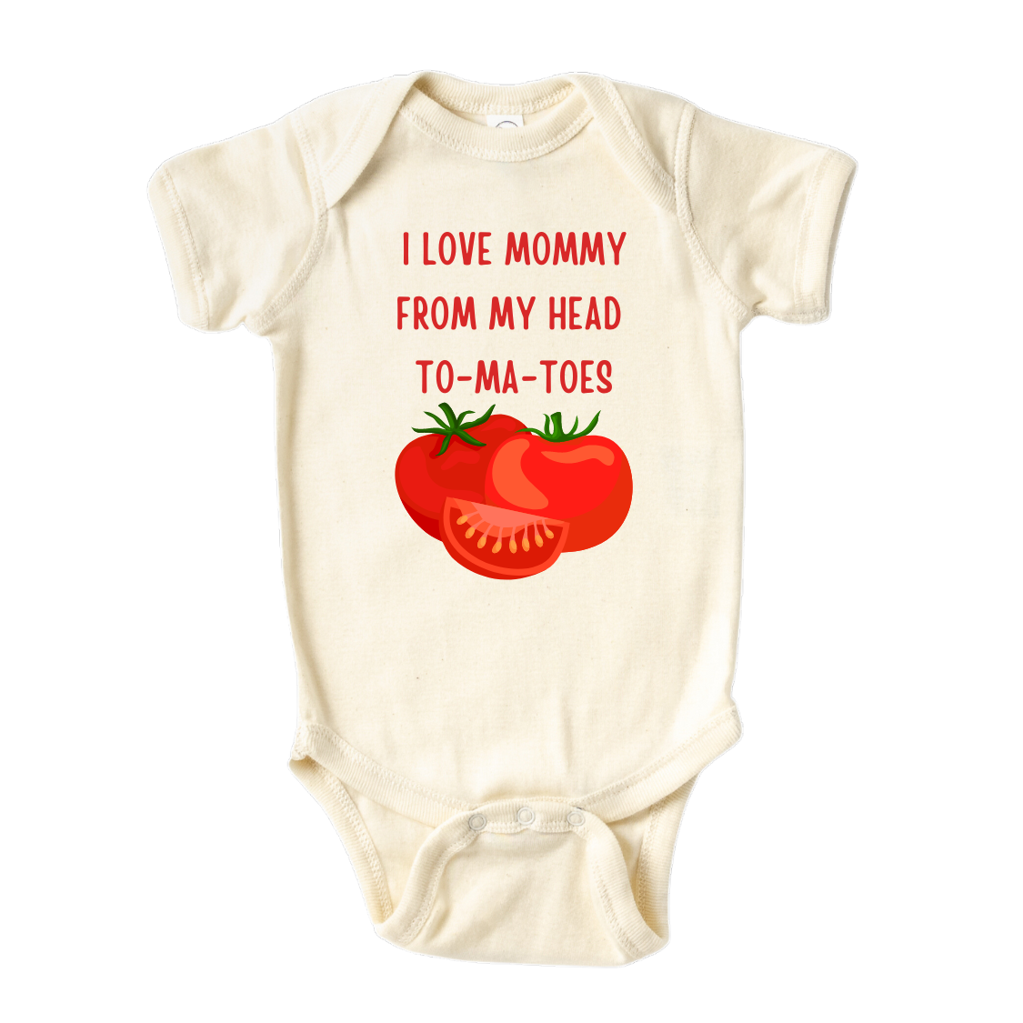 Tomato Baby Onesie® I Love Mommy From My Head To-Ma-Toes Shirt Baby Clothes Unisex Baby Announcement Gift for Mom Newborn Outfit