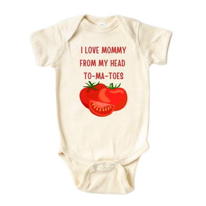 Tomato Baby Onesie® I Love Mommy From My Head To-Ma-Toes Shirt Baby Clothes Unisex Baby Announcement Gift for Mom Newborn Outfit