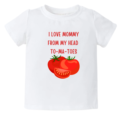 Tomato Baby Onesie® I Love Mommy From My Head To-Ma-Toes Shirt Baby Clothes Unisex Baby Announcement Gift for Mom Newborn Outfit