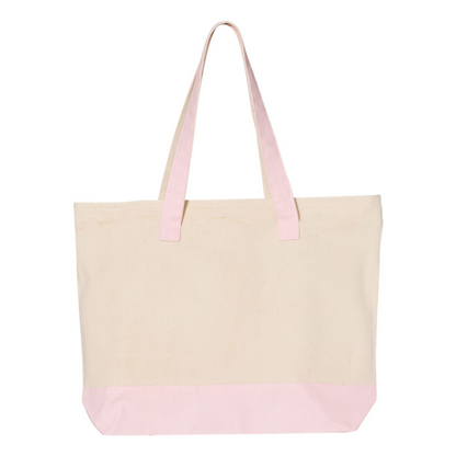 Large Canvas Bag with Front Pocket and Zipper Office Bag