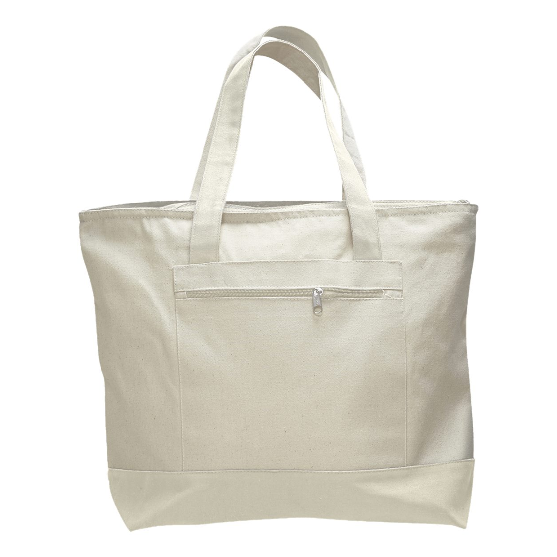 Large Canvas Bag with Front Pocket and Zipper Office Bag