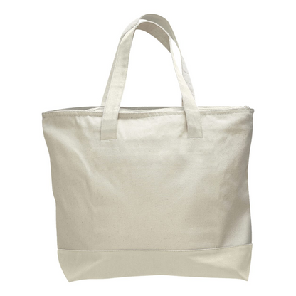 Large Canvas Bag with Front Pocket and Zipper Office Bag