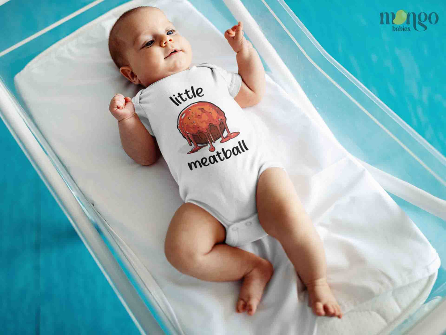 Cute Baby Onesies® Little Meatball Baby Bodysuit for Newborn Outfit for Baby Shower Gift Ideas Meatball Tshirt