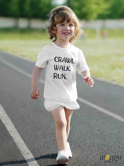 kids tshirt crawl walk run