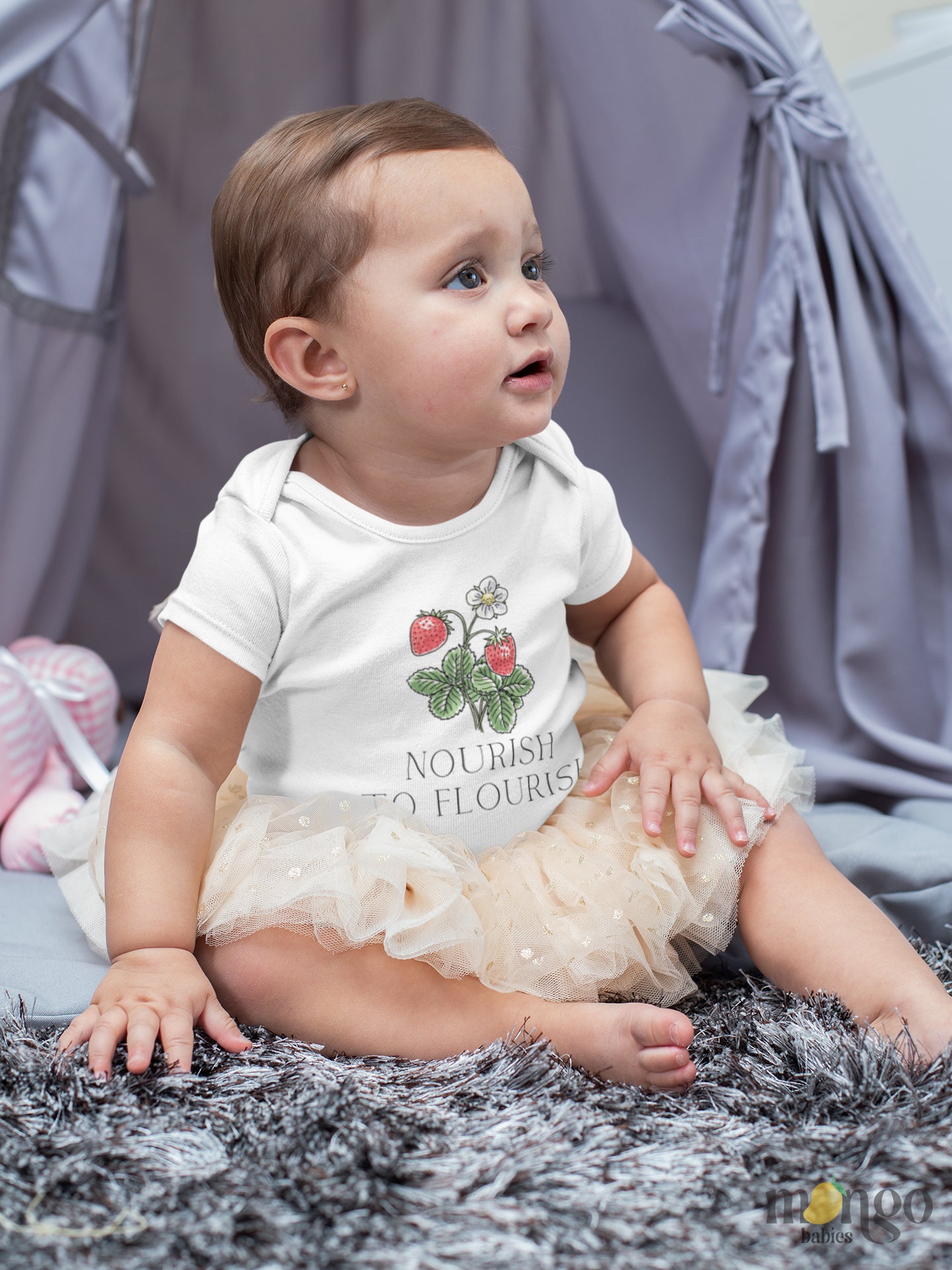 Cute Baby Onesies® Nourish to Flourish Strawberry Baby Bodysuit for Newborn Outfit for Baby Shower Gift Ideas Cute Strawberry