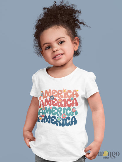 Cute Shirt Baby Onesie® America Retro Fourth of July Baby Clothing for Baby Shower